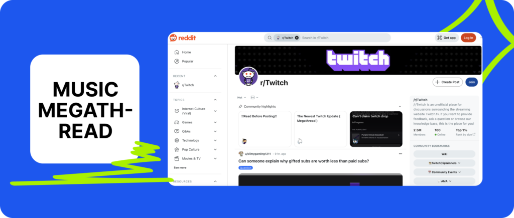 Reddit Twitch Music Megathread 